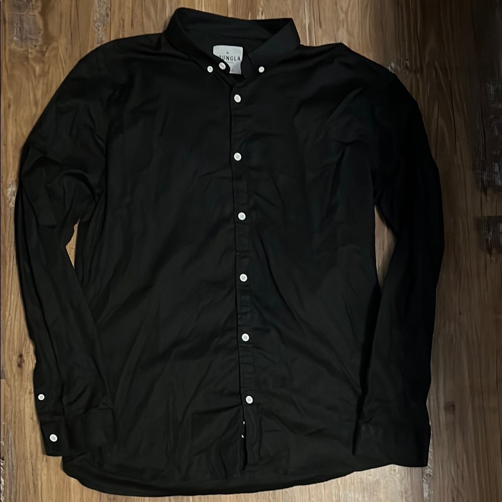 YoungLA Black Casual Button-Down Shirt